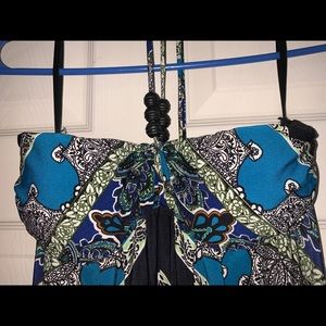 Gorgeous bandana print maxi halter dress